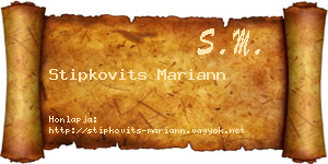 Stipkovits Mariann névjegykártya