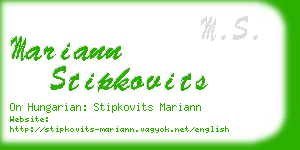 mariann stipkovits business card